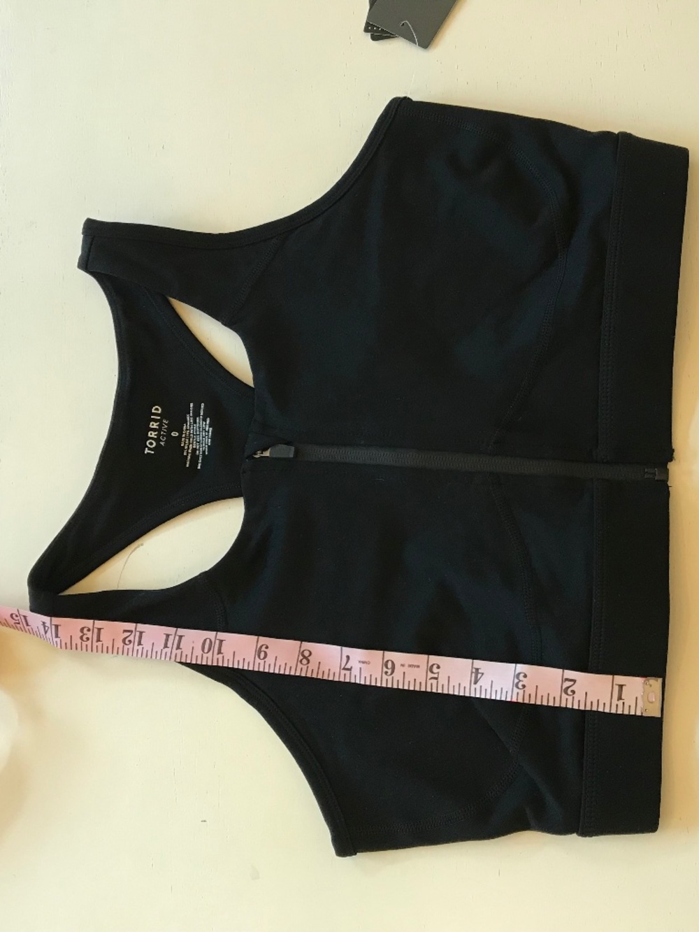 NWT TORRID TRU LOW-IMPACT WIRELESS ZIP-FRONT ACTIVE SPORTS BRA BLACK SIZE 12 - Picture 7 of 11
